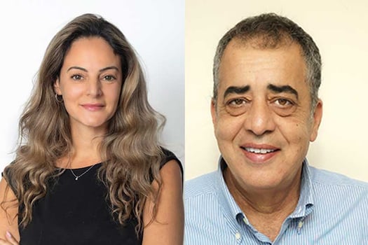 מימין: גיל קטה, בעלי קטה גרופ, צילום: נטע שני; טלי שרון, סמנכ״לית שיווק ומכירות, קבוצת רם אדרת, צילום: יוהנס פלטן